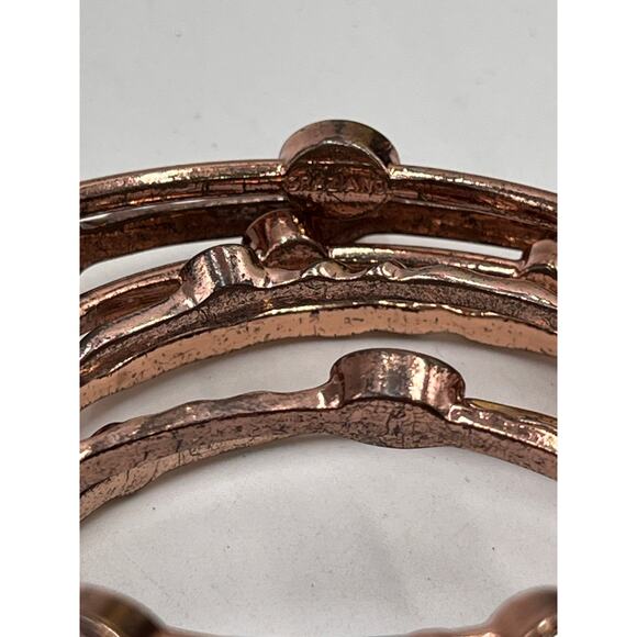 R. J. Graziano Vintage Rose Gold Tone Multi Shaped Rhinestone Set Seven Bangles - Picture 8 of 9